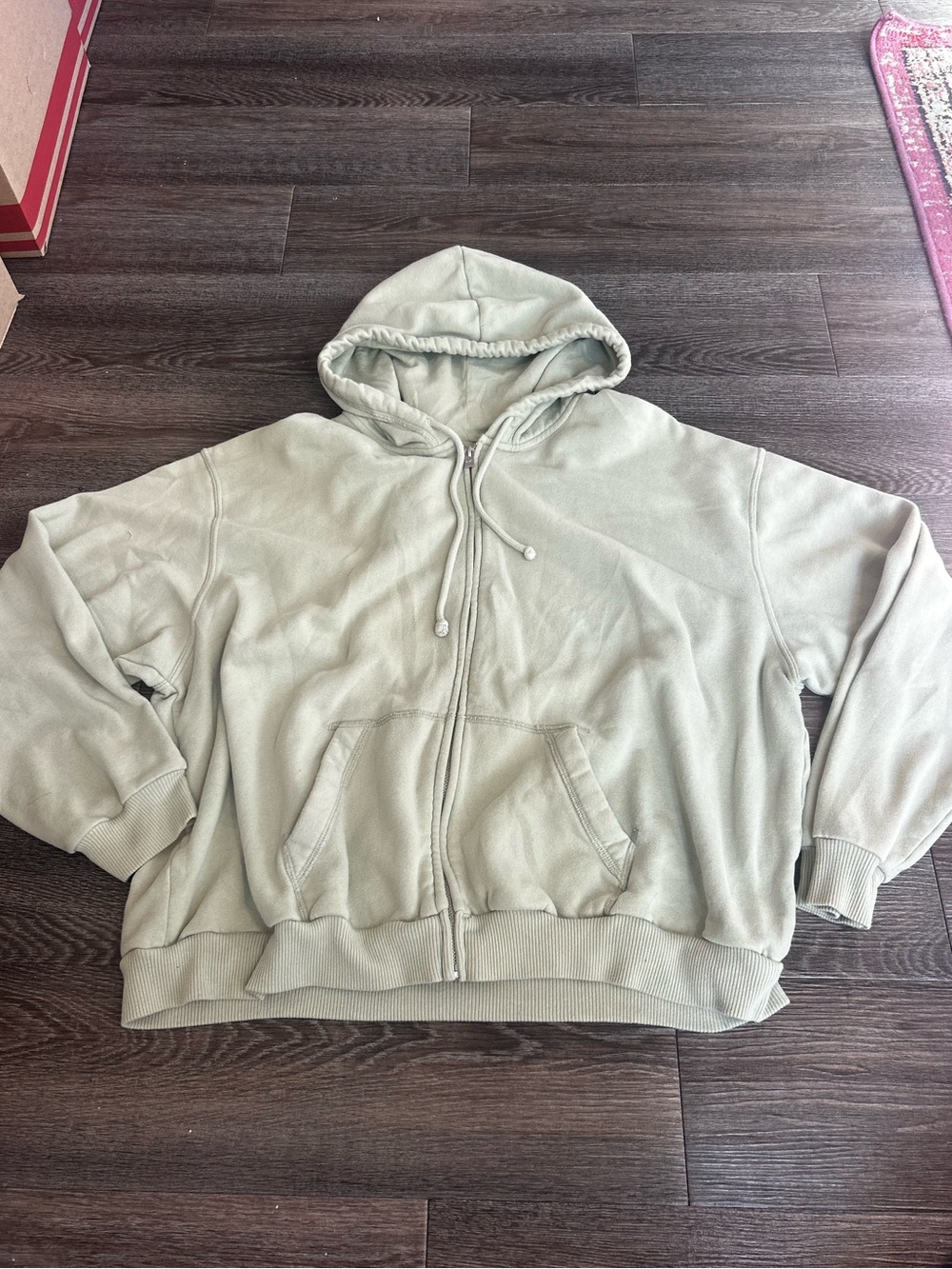 Hollister Sage Green Zip-Up Hoodie